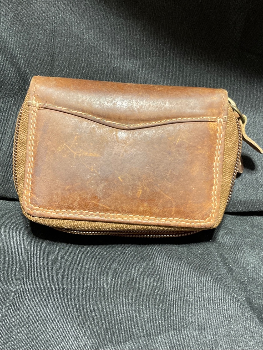 Adrian Klis Brown Leather Zip Wallet
